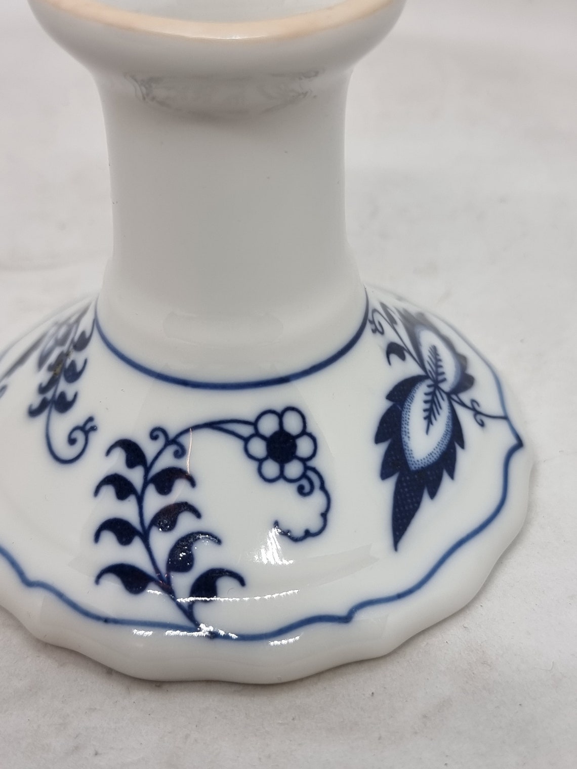 Vintage Blue Danube Candlestick Blue & White Candle Holder Etsy