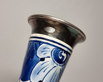 Vintage Regina Delft Vase With Silver Top | Made in Holland | - Etsy