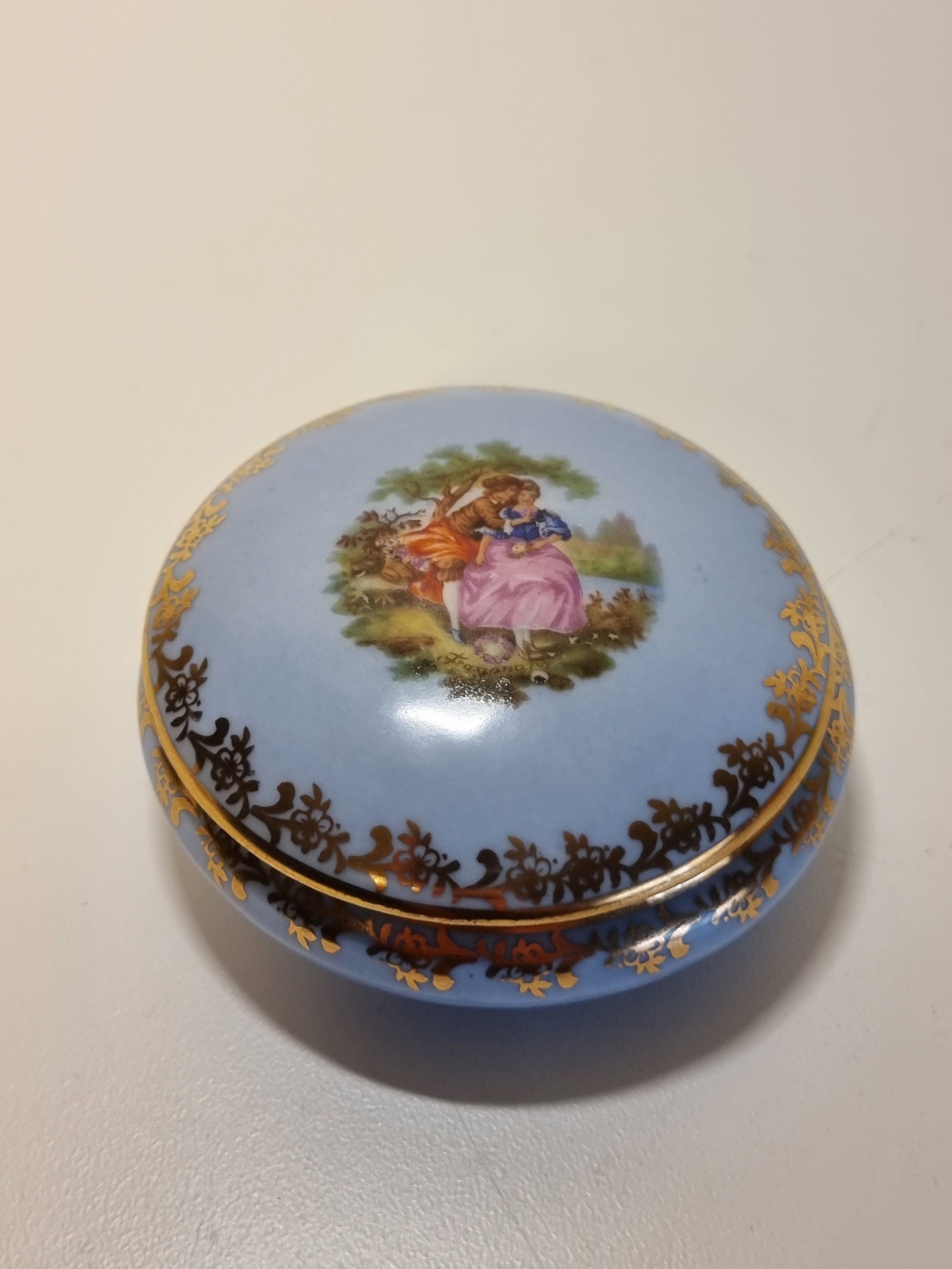FM Limoges France Porcelaine Artistique Trinket Dish | - Etsy
