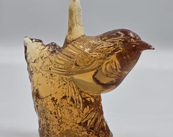 Amber Kosta Boda Glass Bird – Paul Hoff Wwf Series, Vintage