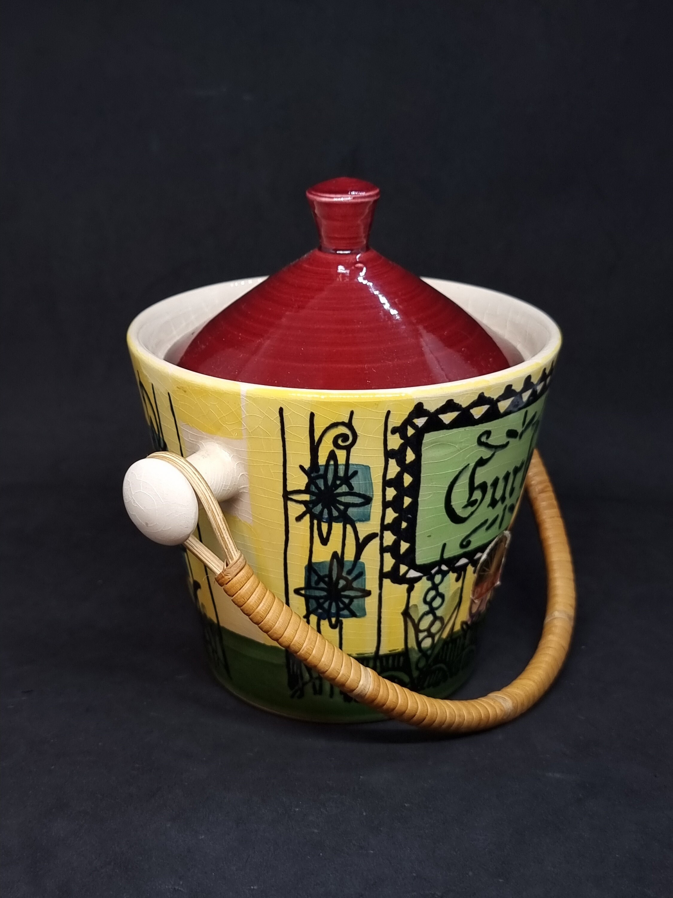 ヴィンテージ デコ ヘルシンボリ スウェーデン セラミック ジャー