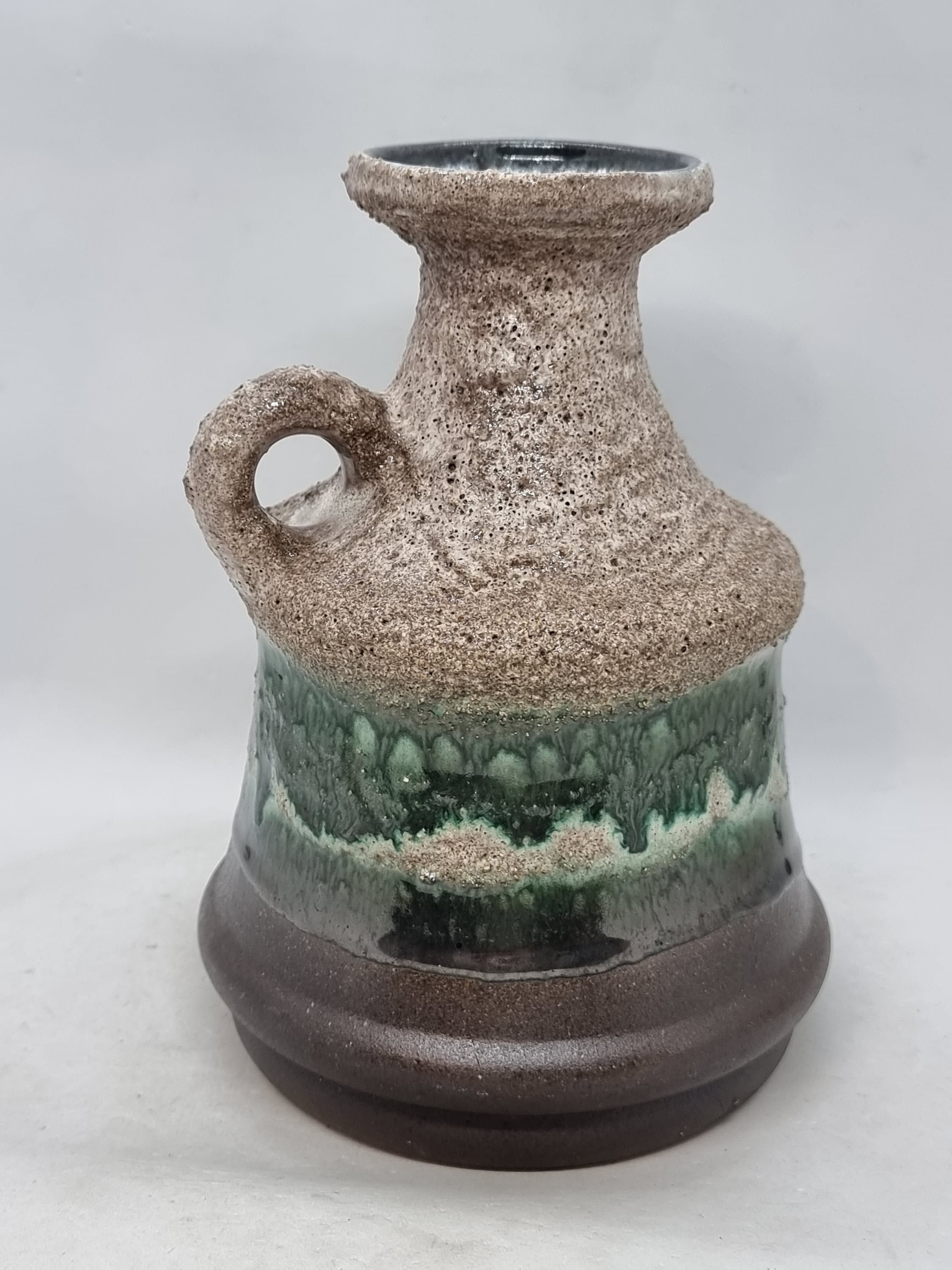Vintage Strehla GDR Ceramic Fat Lava Vase | East Germany Pottery