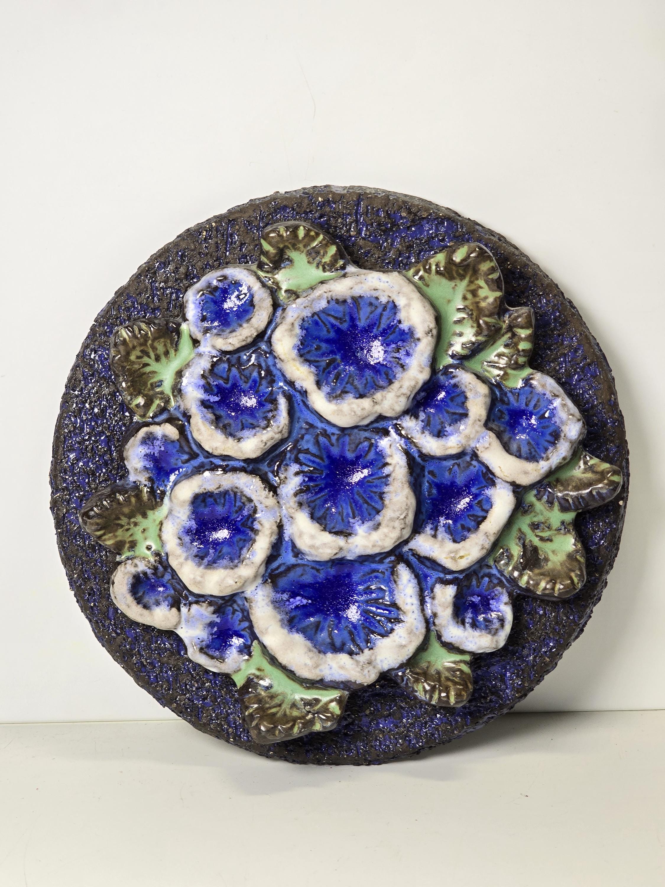 Norrmans Motala工房✦レトロなお花の陶板