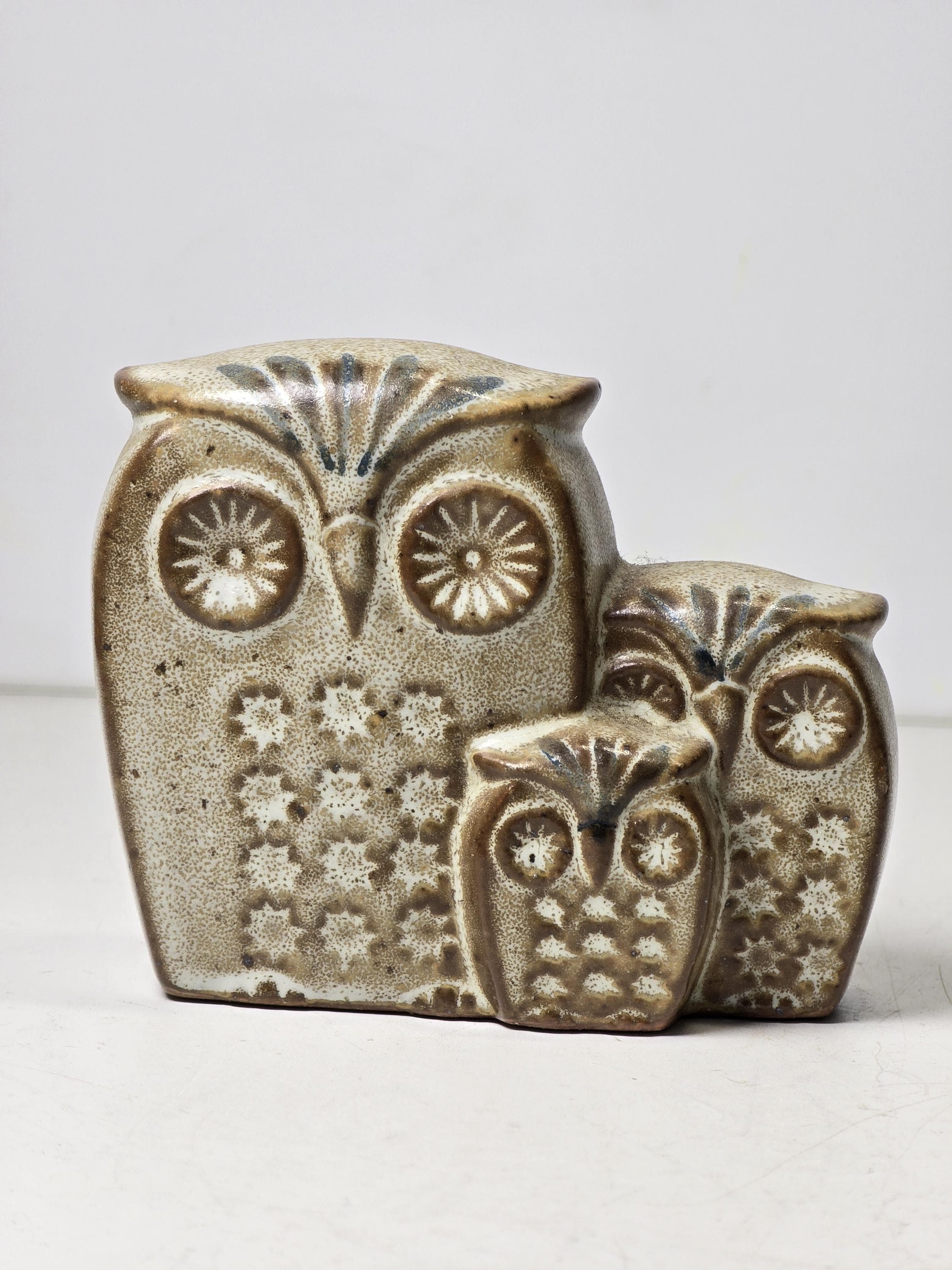 Vintage Ceramic Owl Family Figurine |