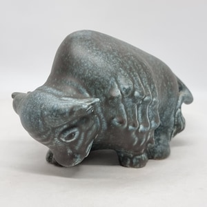 20th Century Bison in Glazed Ceramics by Folke and Elsa Jernberg | Sweden |