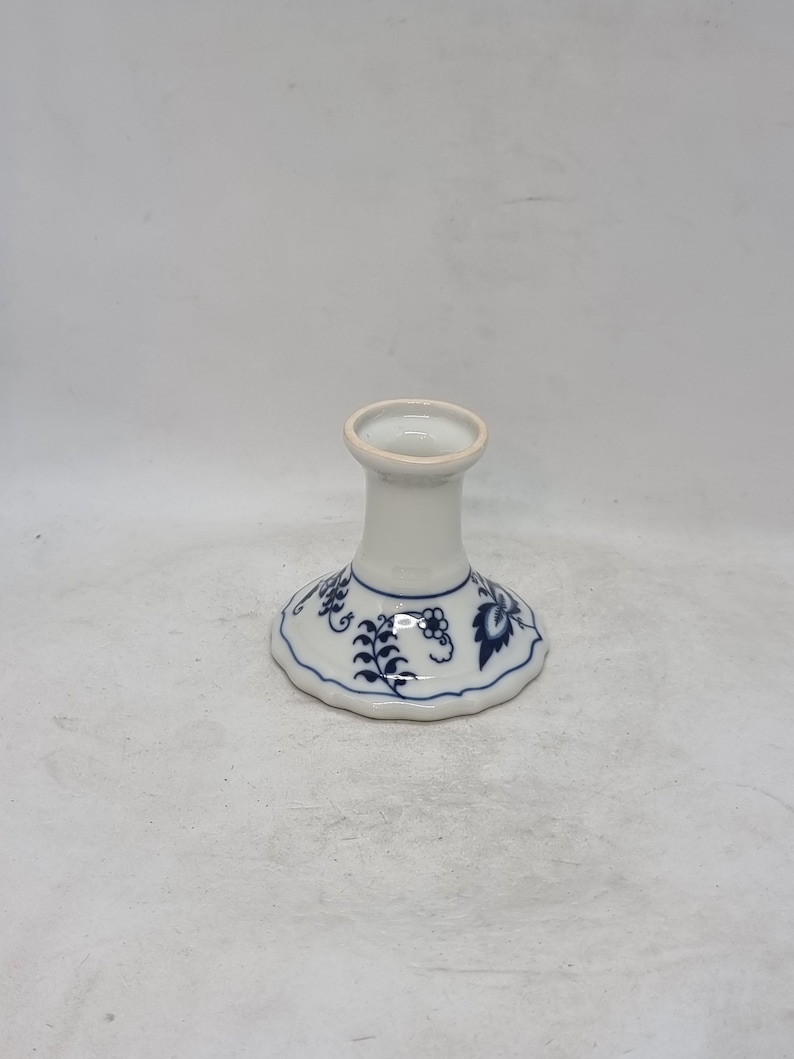 Vintage Blue Danube Candlestick Blue & White Candle Holder Etsy