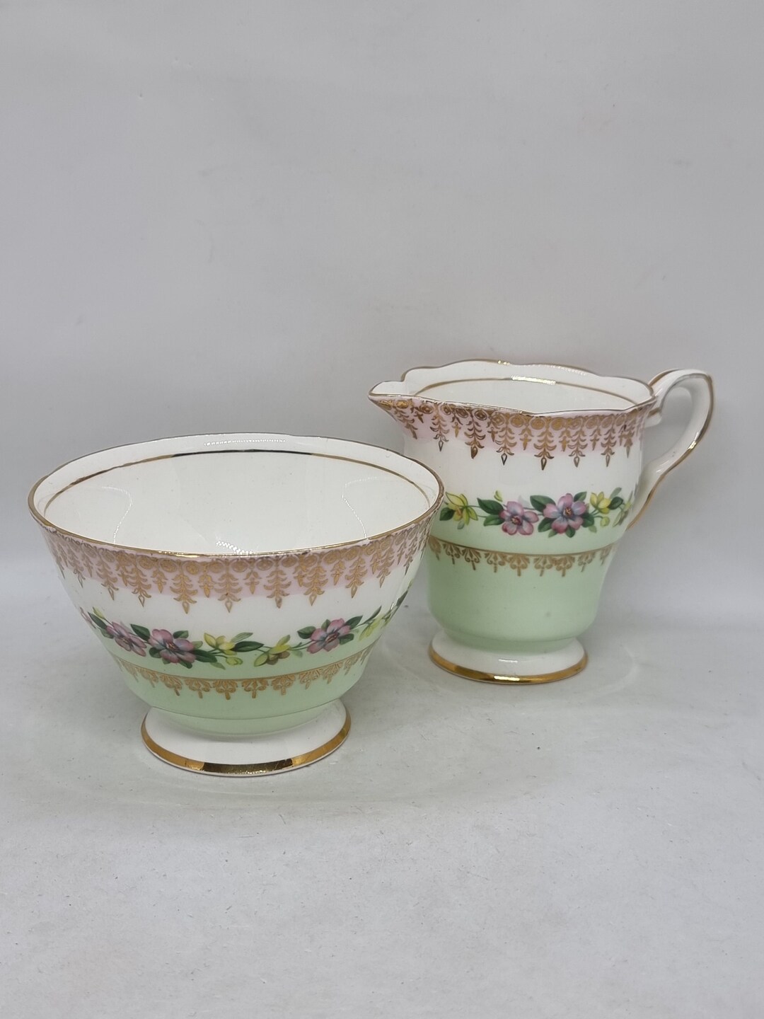 Royal Staffordshire Bone China England Milk Jug and Sugar Bowl Etsy