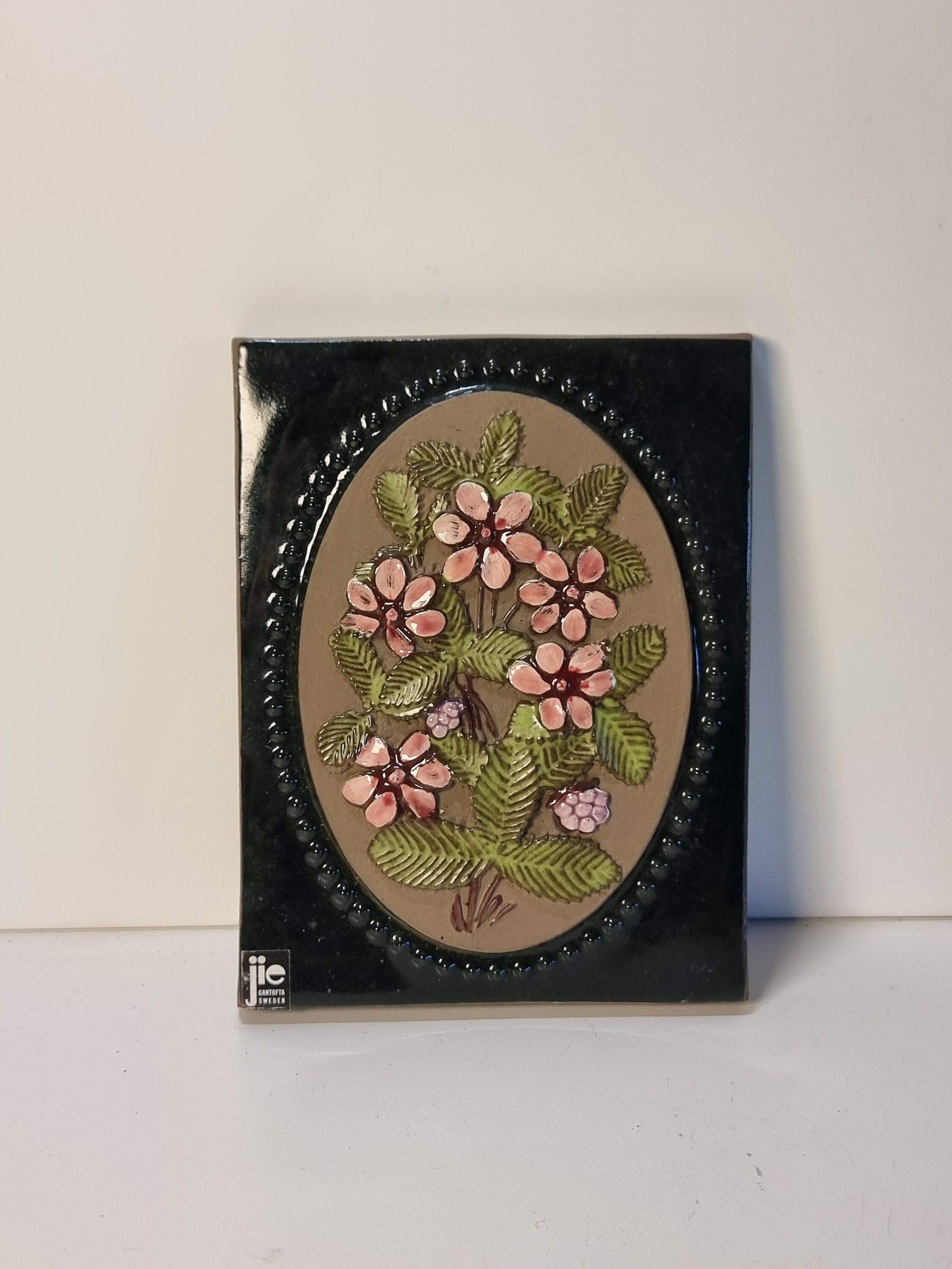 Vintage JIE GANTOFTA Ceramic Wall Plaque No. 895 | Made in Sweden