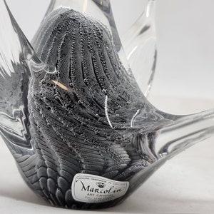 Vintage FM Konstglas/Marcolin Fumato Glass Bird Made in Sweden image 8