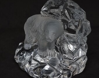 ヴィンテージ「Sea Glasbruk Kosta」シロクマのガラス置物