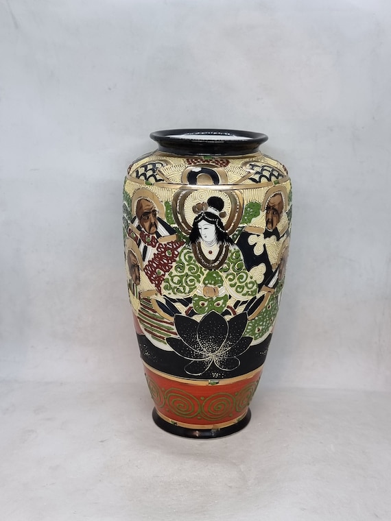 Jarrón Satsuma pintado a mano / Hecho en Japón / Etsy España