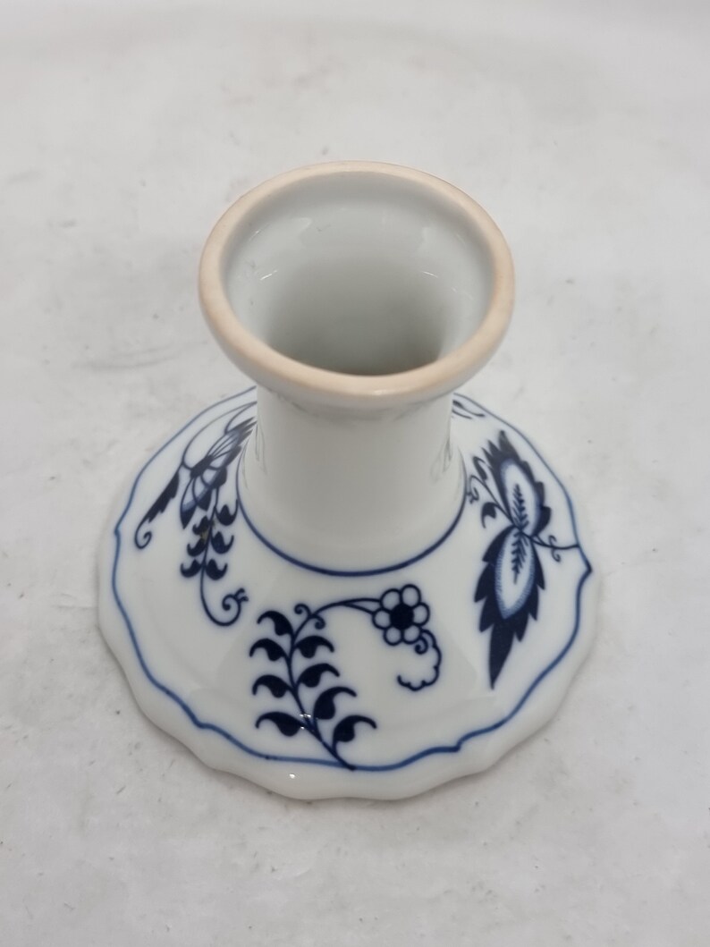 Vintage Blue Danube Candlestick Blue & White Candle Holder Etsy