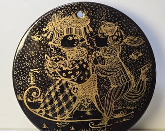 Vintage Bjørn Wiinblad "Januar" Kontakt Nymolle Wall Plate – Collectible Porcelain Decor, Mid-Century Scandinavian Design, January Edition |