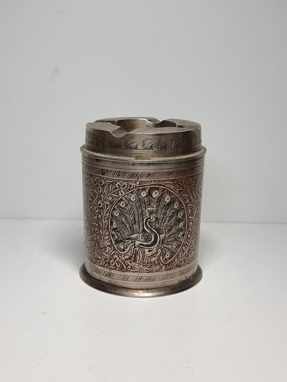 antique brass cigarette box Vintage Brass Cigarette Box and Ashtray