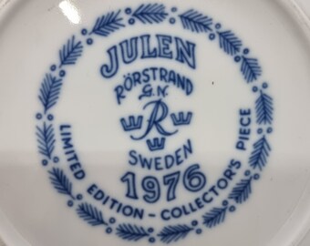1976 年限定版「JULEN」ロールストランド磁器壁掛けコレクターズ