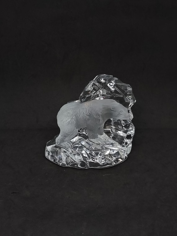 ヴィンテージ「Sea Glasbruk Kosta」シロクマのガラス置物