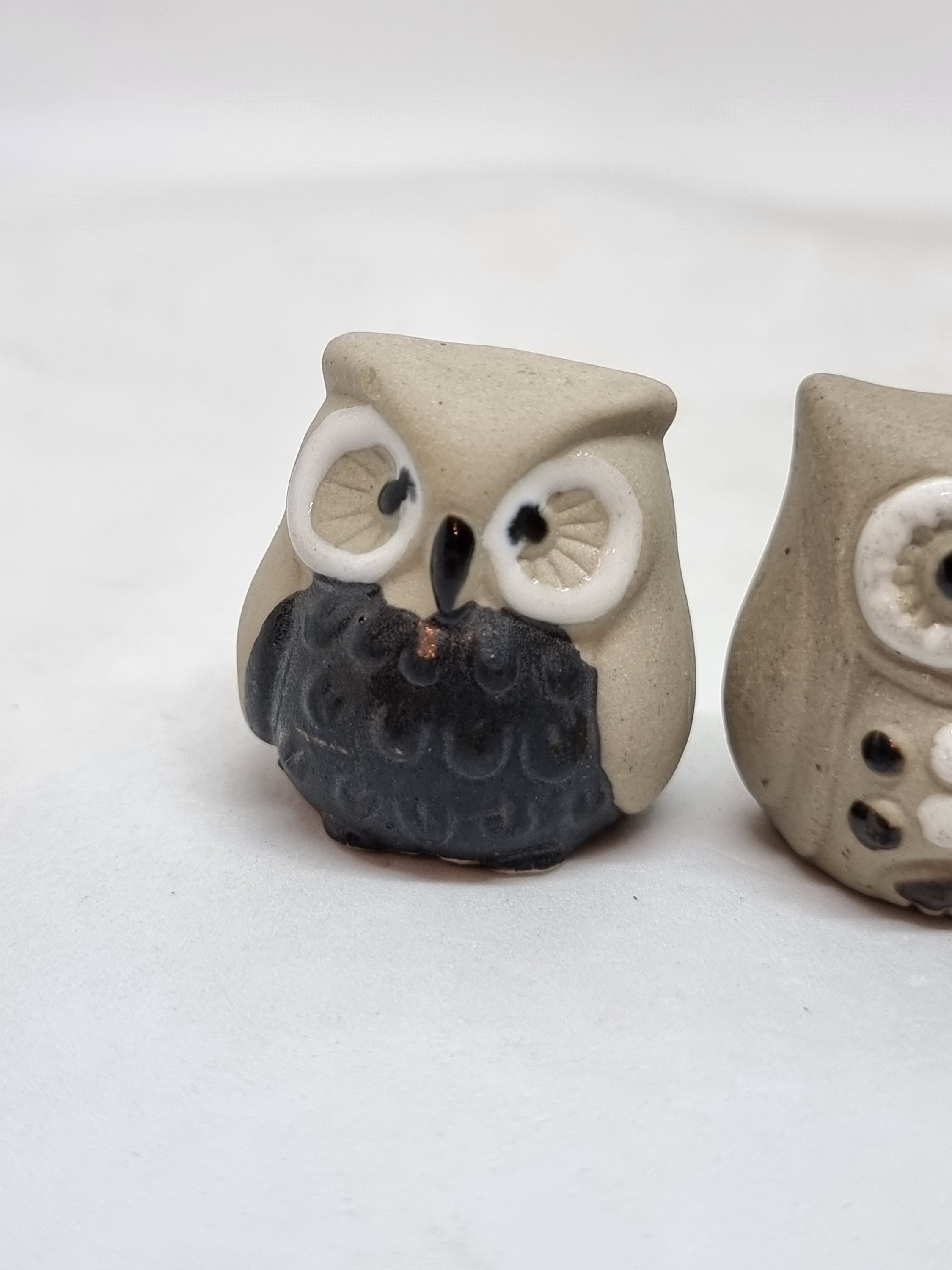 Set of 3 Vintage Ceramic Owl Figurines Scandinavian Style Etsy