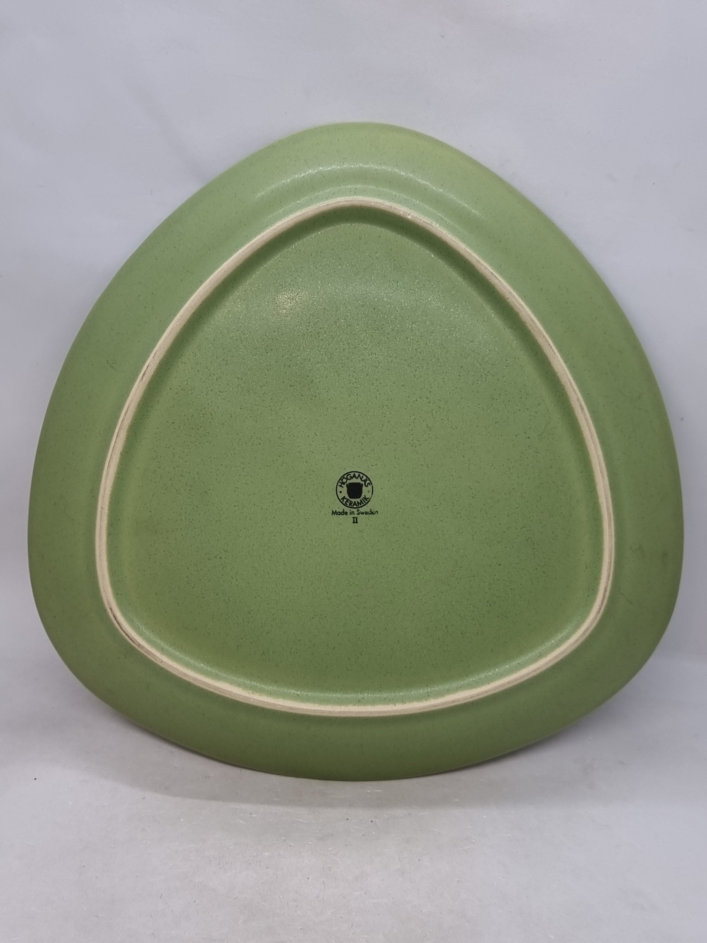 Vintage Höganäs Keramik Triangle Green Plate | Made in Sweden | - Etsy
