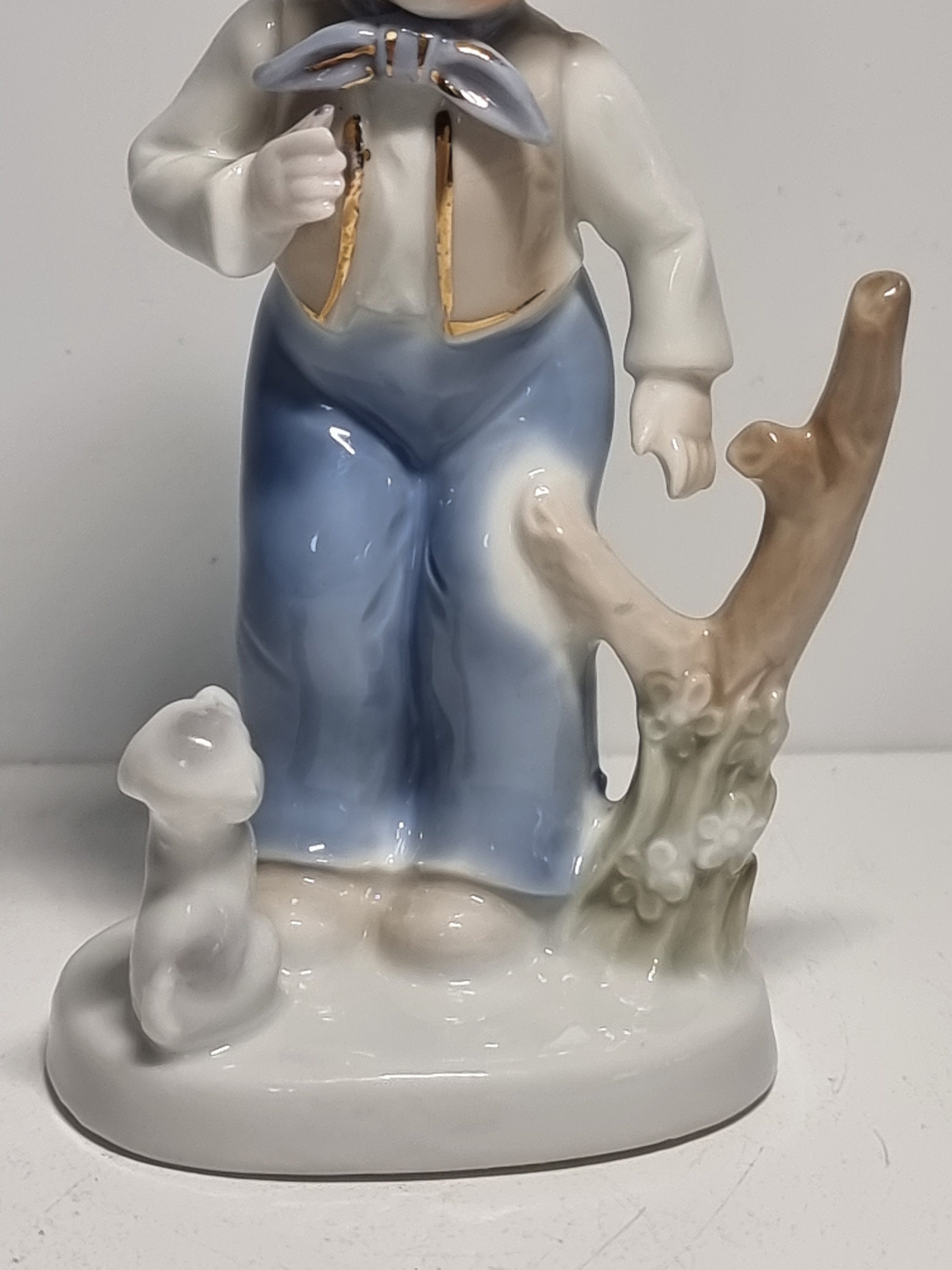 Vintage Porcelain Boy Figurine | Made in Japan | - Etsy