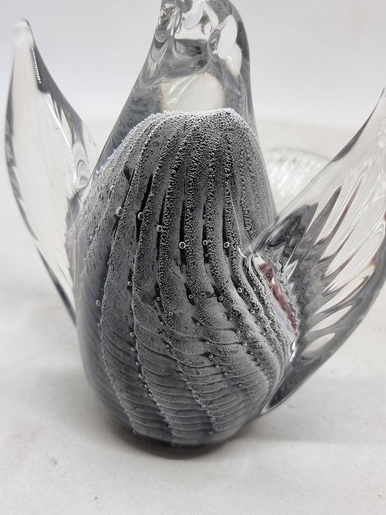 Vintage FM Konstglas/Marcolin Fumato Glass Bird Made in Sweden image 7