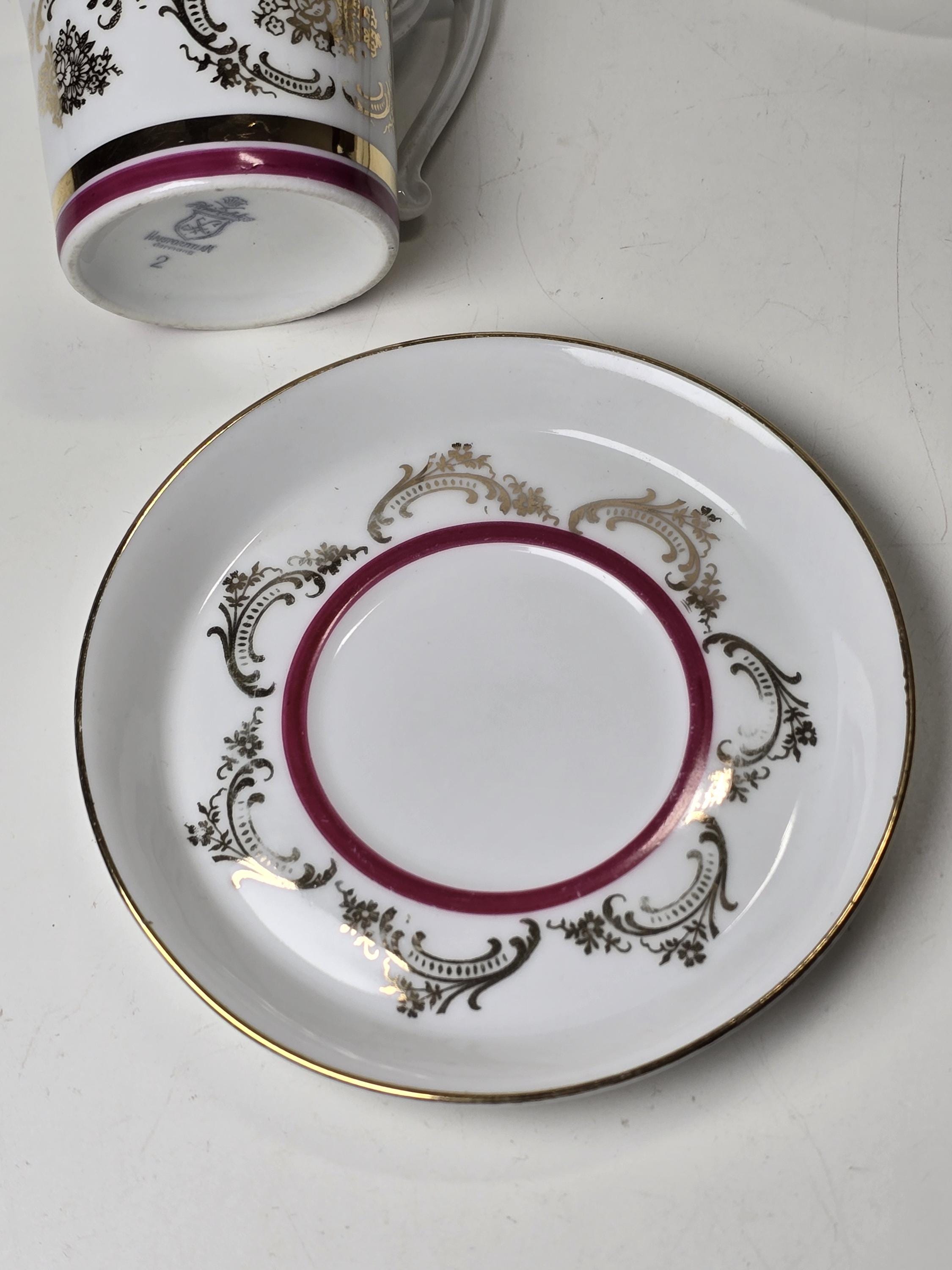 Vintage Rheinpfalz Hartporzellan Porcelain Cups & Saucers | Made