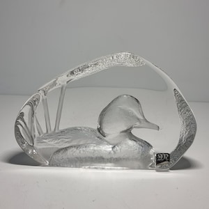 Collectible Mats Jonasson Lead Crystal Paperweight Sculpture &quot;Duck&quot; | Made in Sweden |