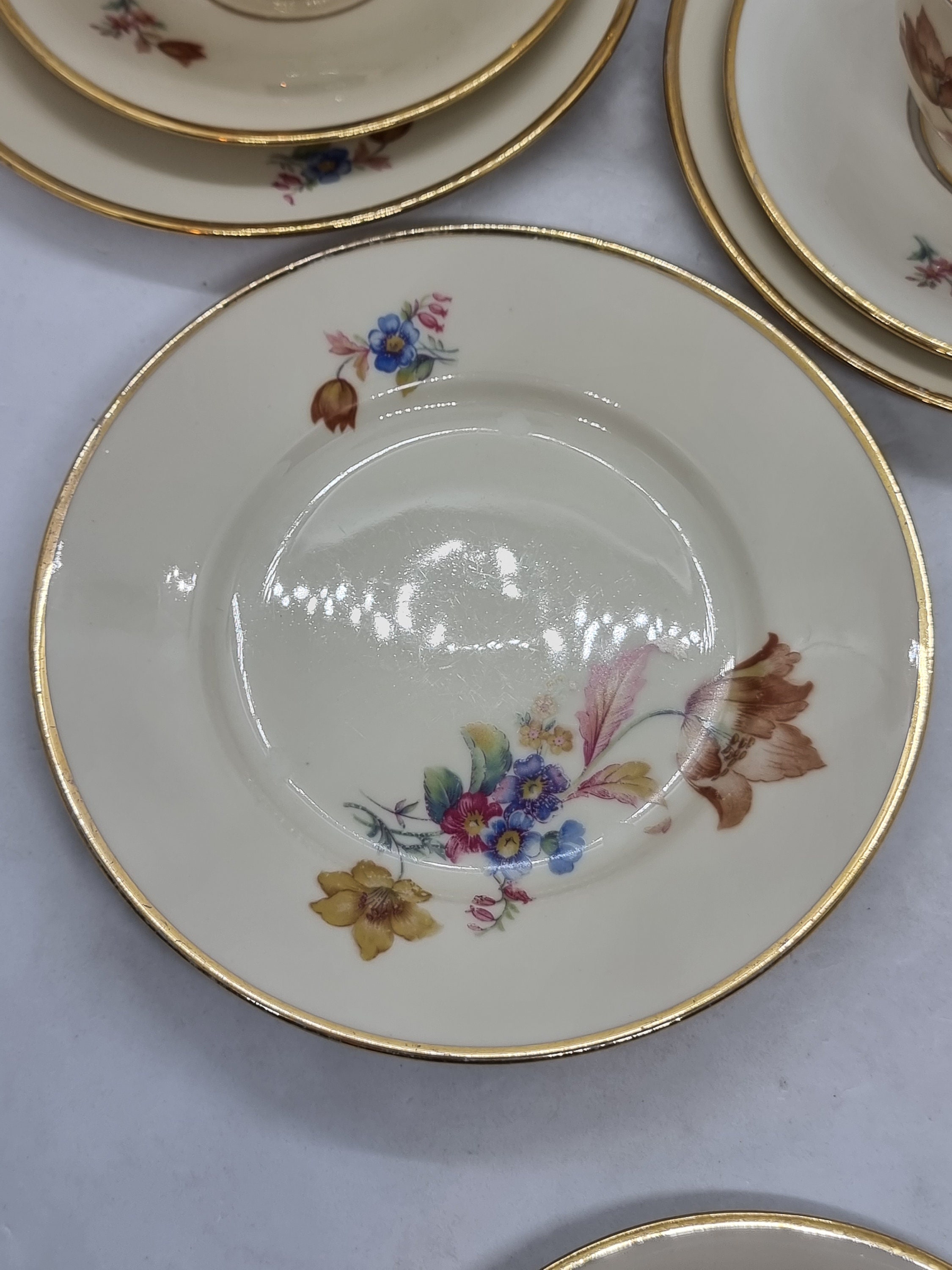 Vintage Kjøbenhavns Porcelains Maleri KPM Denmark Cups and Saucers