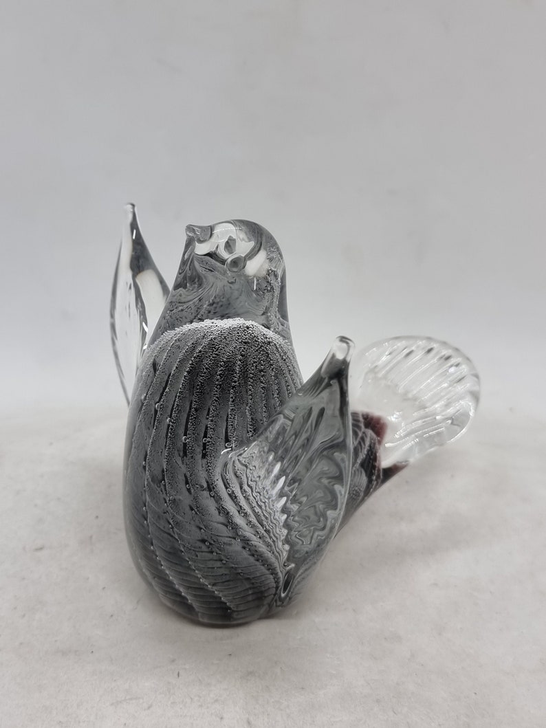 Vintage FM Konstglas/Marcolin Fumato Glass Bird Made in Sweden image 1