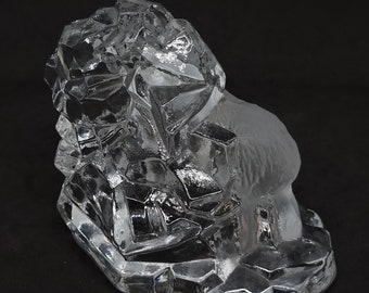 ヴィンテージ「Sea Glasbruk Kosta」シロクマのガラス置物