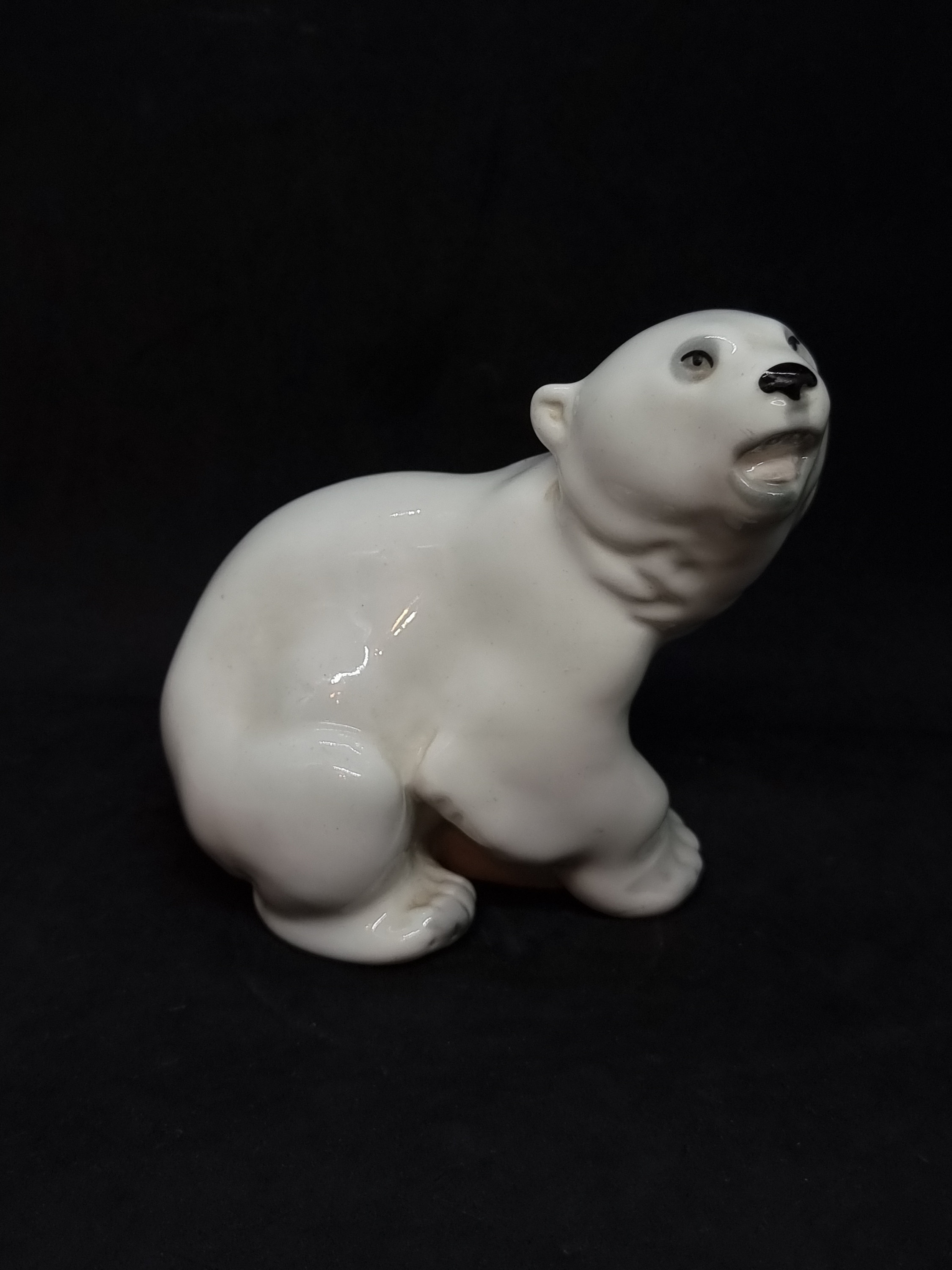 Lomonosov Porcelain USSR ホッキョクグマの置物 Vintage Lomonosov LFZ USSR Porcelain 