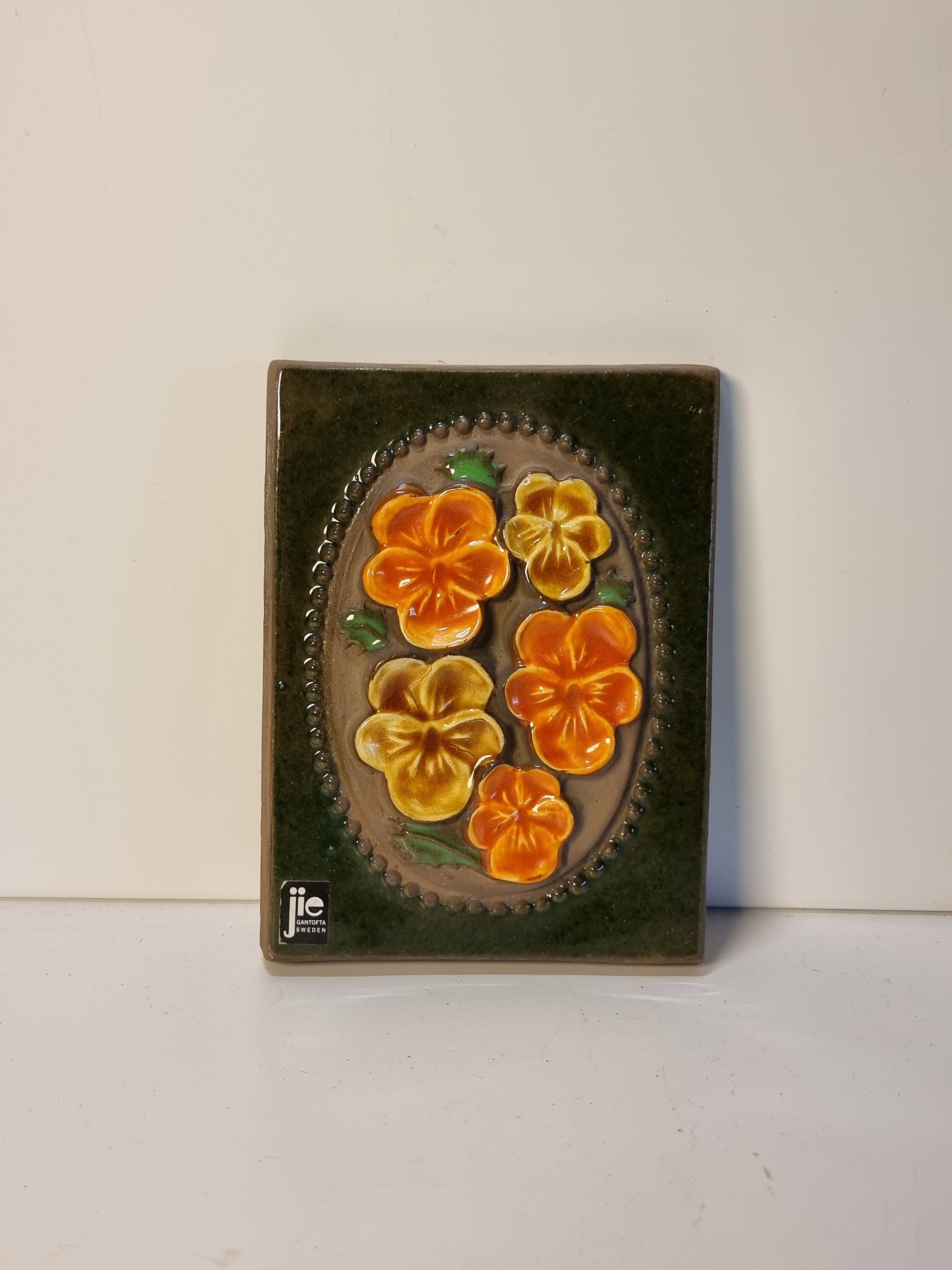 Vintage JIE GANTOFTA Ceramic Wall Plaque No. 846 | Made in Sweden