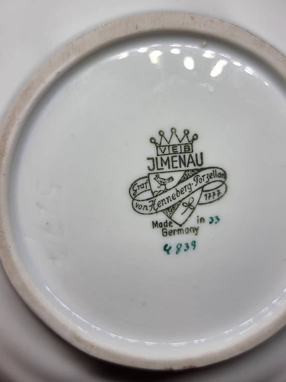 Vintage VEB JLMENAU Graf Von Henneberg Porzellan Small Porcelain Bowl | Made in Germany, 1940s