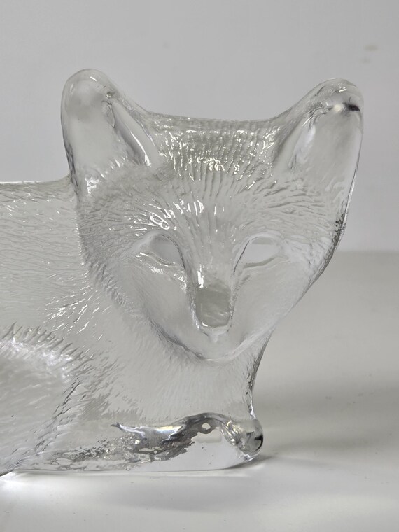 コレクター向け Mats Jonasson 鉛クリスタル フォックス彫刻