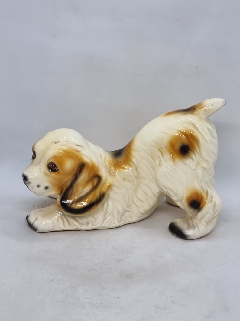 Vintage Heavy Ceramic Dog Figurine Etsy