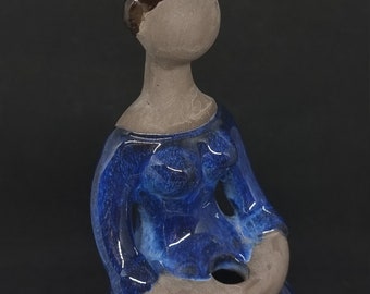 Large Ceramic Lady Figurine by Elsi Bourelius for Jie Gantofta