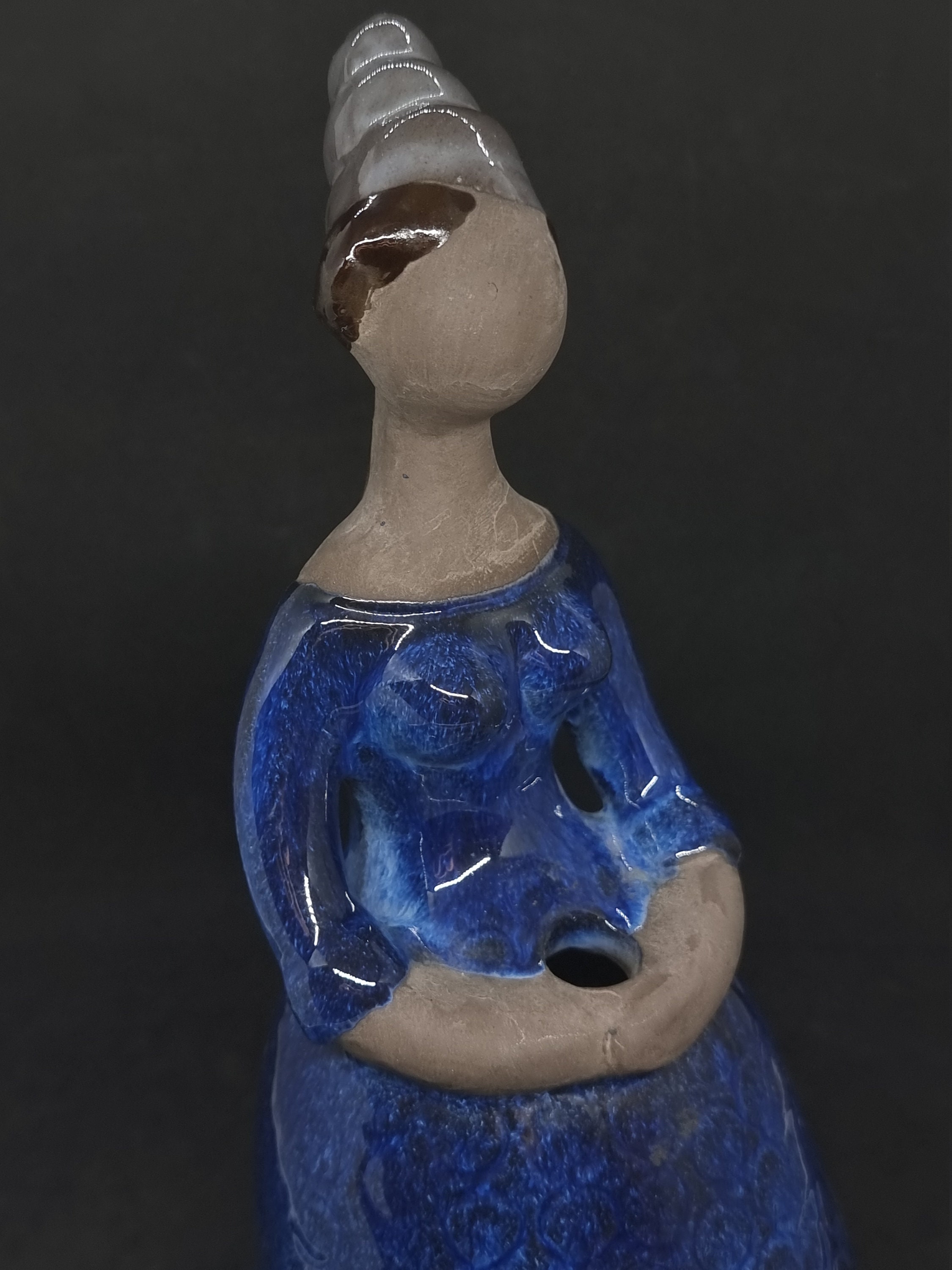 Large Ceramic Lady Figurine by Elsi Bourelius for Jie Gantofta
