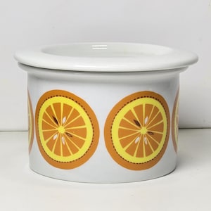 Vintage POMONA Arabia Finland Orange Jam Pot with Lid – Design by Raija Uosikkinen