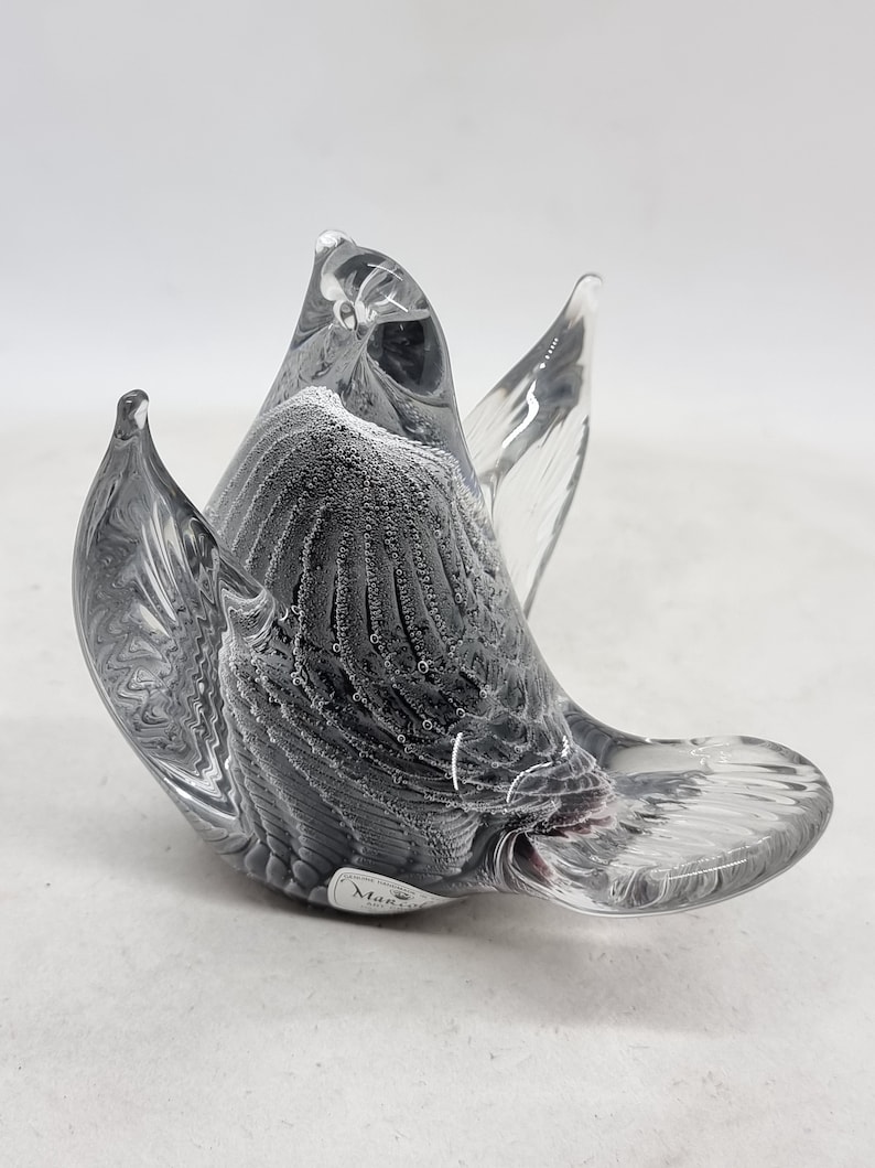 Vintage FM Konstglas/Marcolin Fumato Glass Bird Made in Sweden image 6