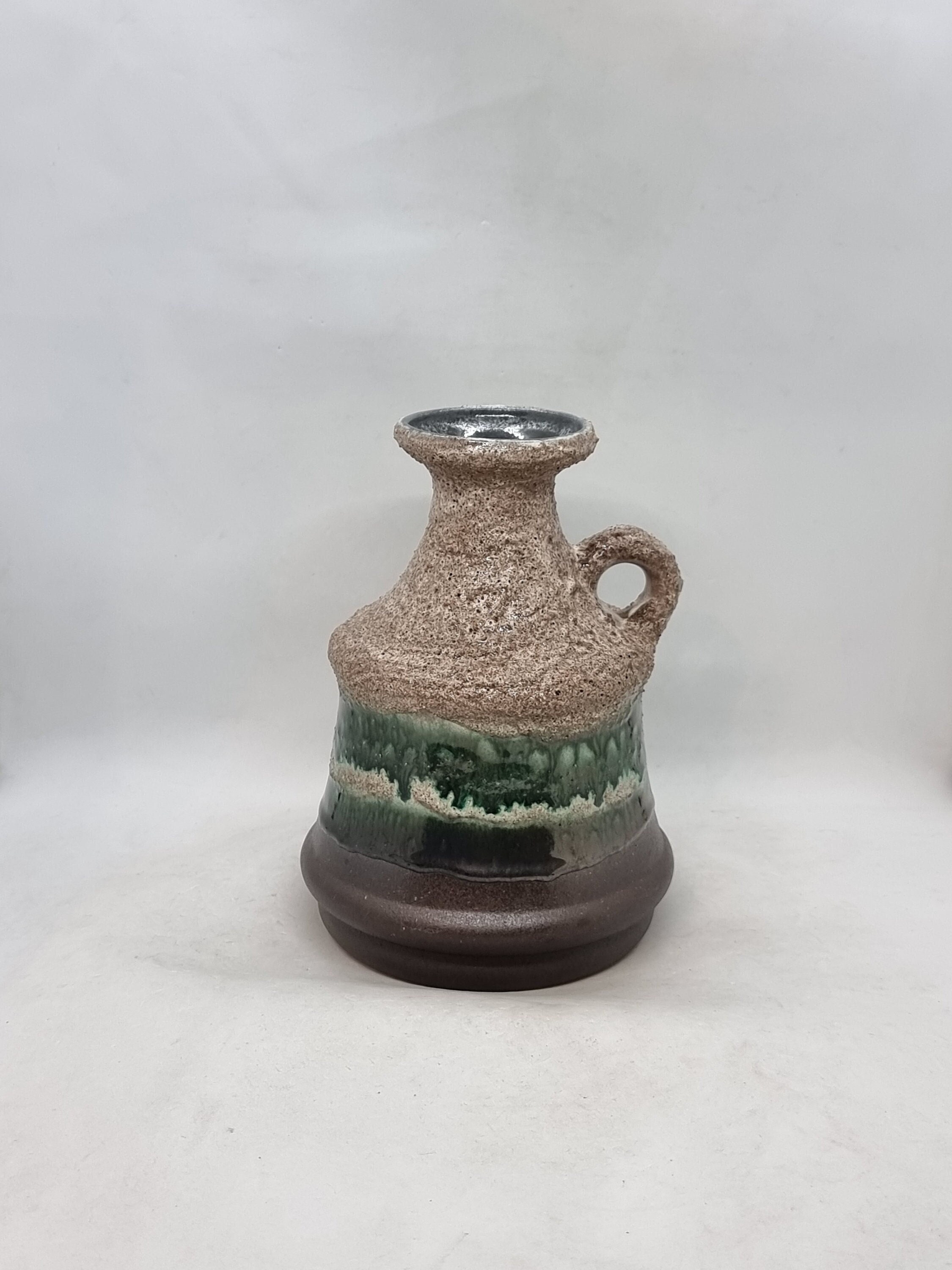 Vintage Strehla GDR Ceramic Fat Lava Vase | East Germany Pottery