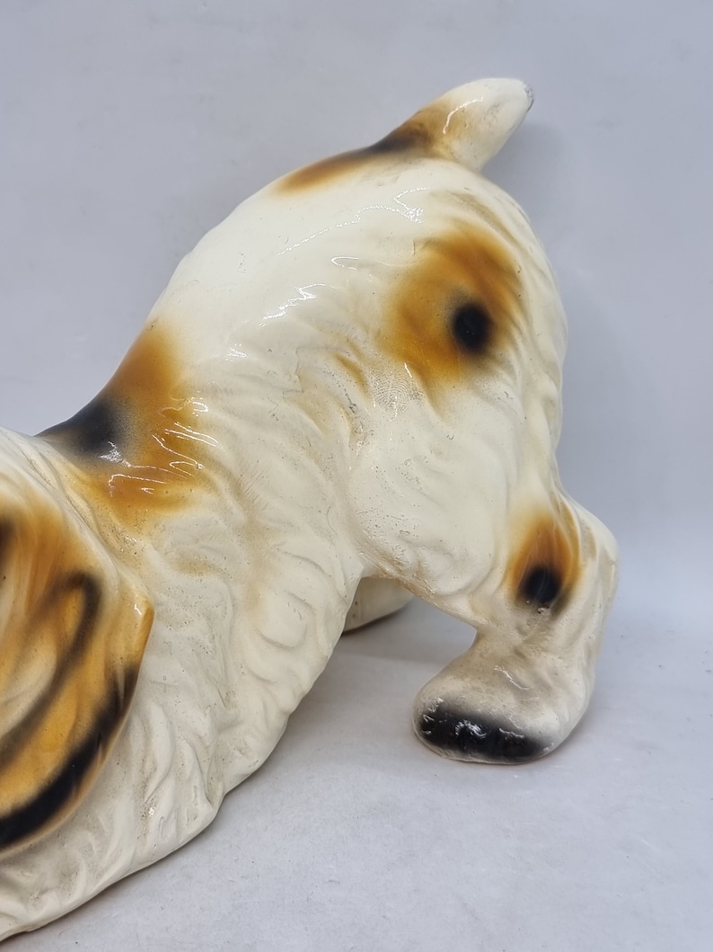 Vintage Heavy Ceramic Dog Figurine Etsy