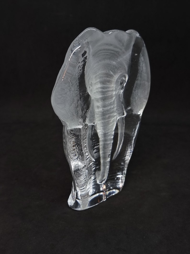 Collectible Mats Jonasson Lead Crystal Elephant Sculpture Etsy
