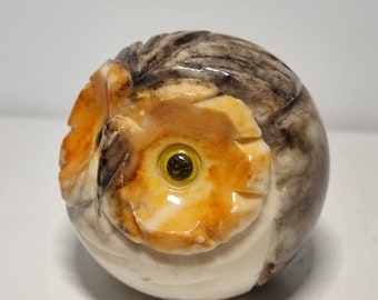 ヴィンテージ 手彫り アラバスター フクロウ 置物 | イタリア製