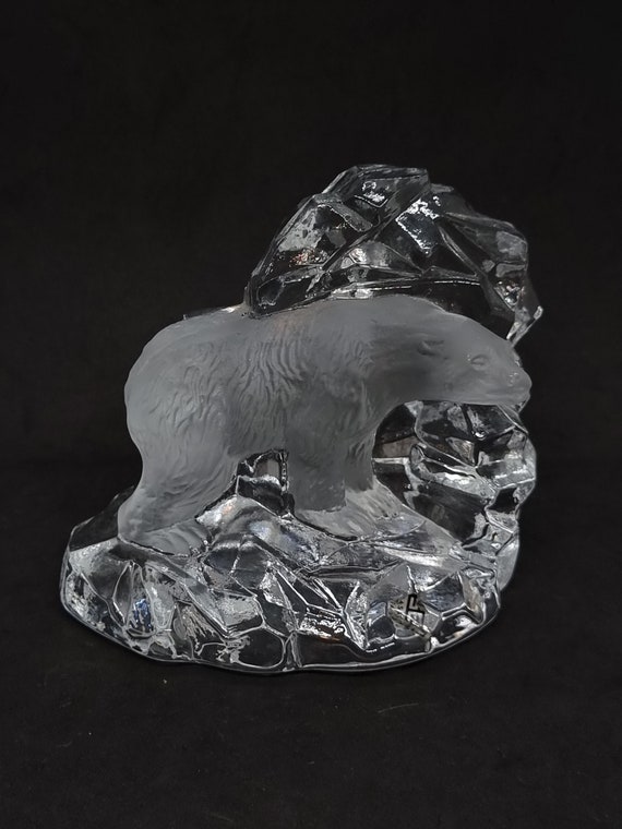 ヴィンテージ「Sea Glasbruk Kosta」シロクマのガラス置物