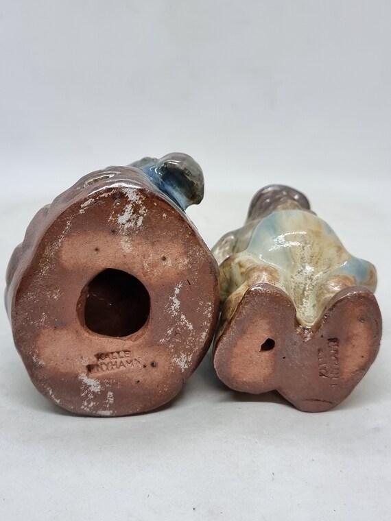 ヴィンテージ Kalle Nyhamn 陶器製フィギュア 2 体 | スウェーデン製