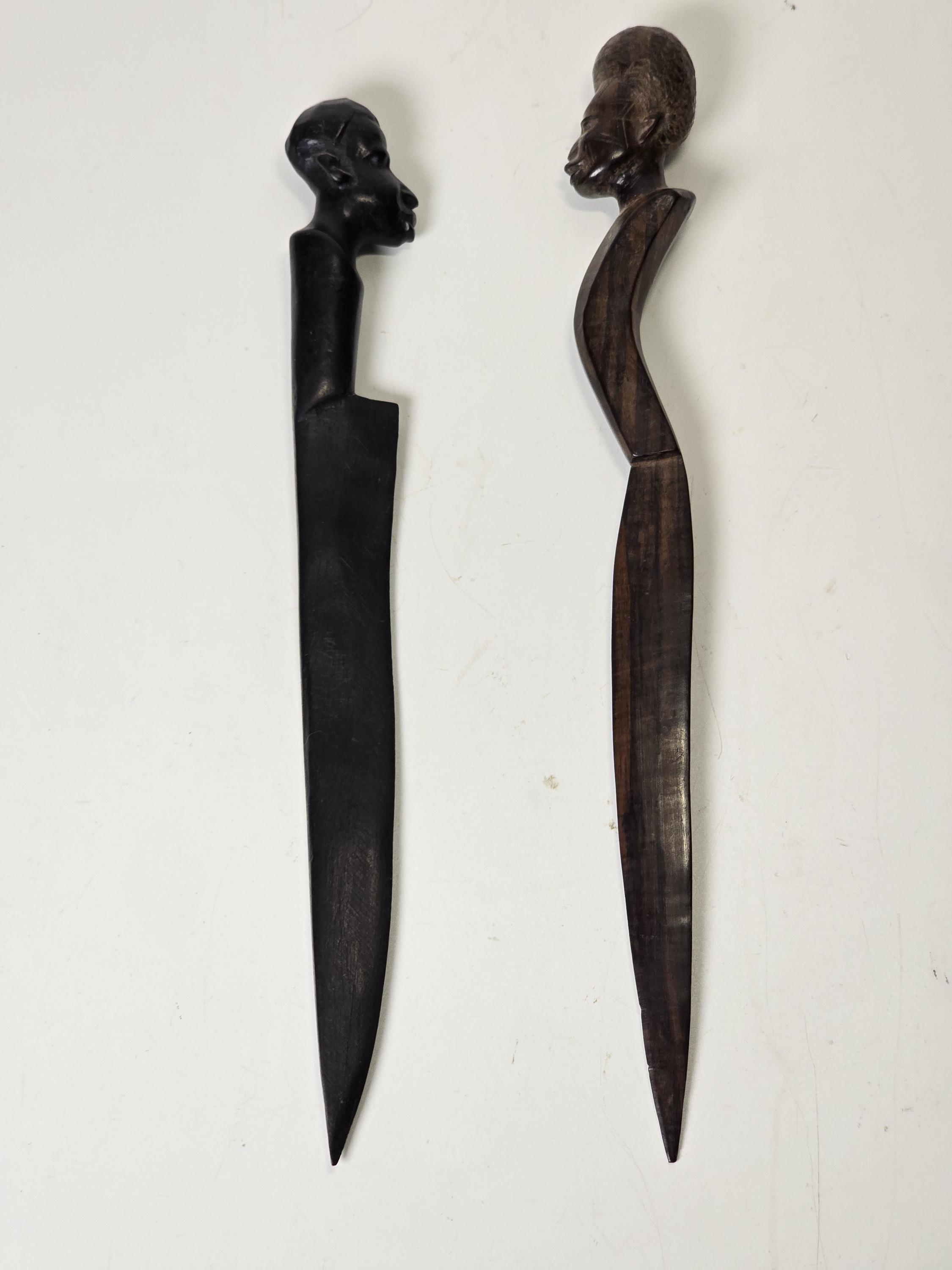 Vintage Carved Wood African Knives | - Etsy