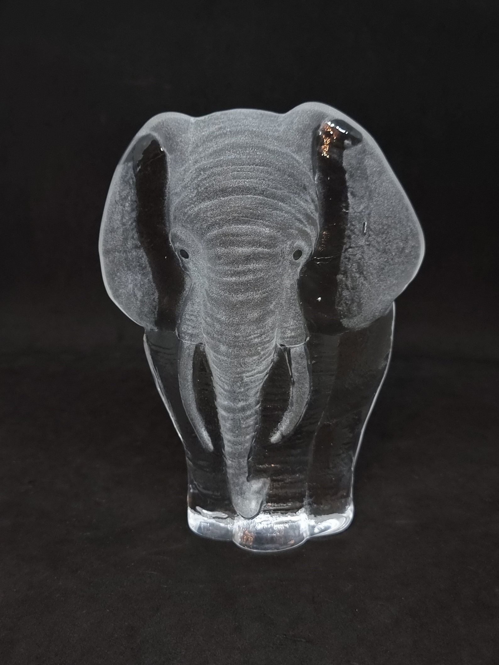Collectible Mats Jonasson Lead Crystal Elephant Sculpture Etsy