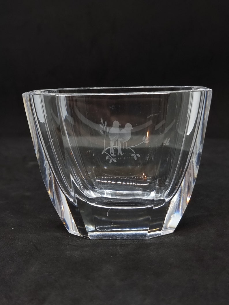 Orrefors Crystal Glass Vase birds Made in Etsy