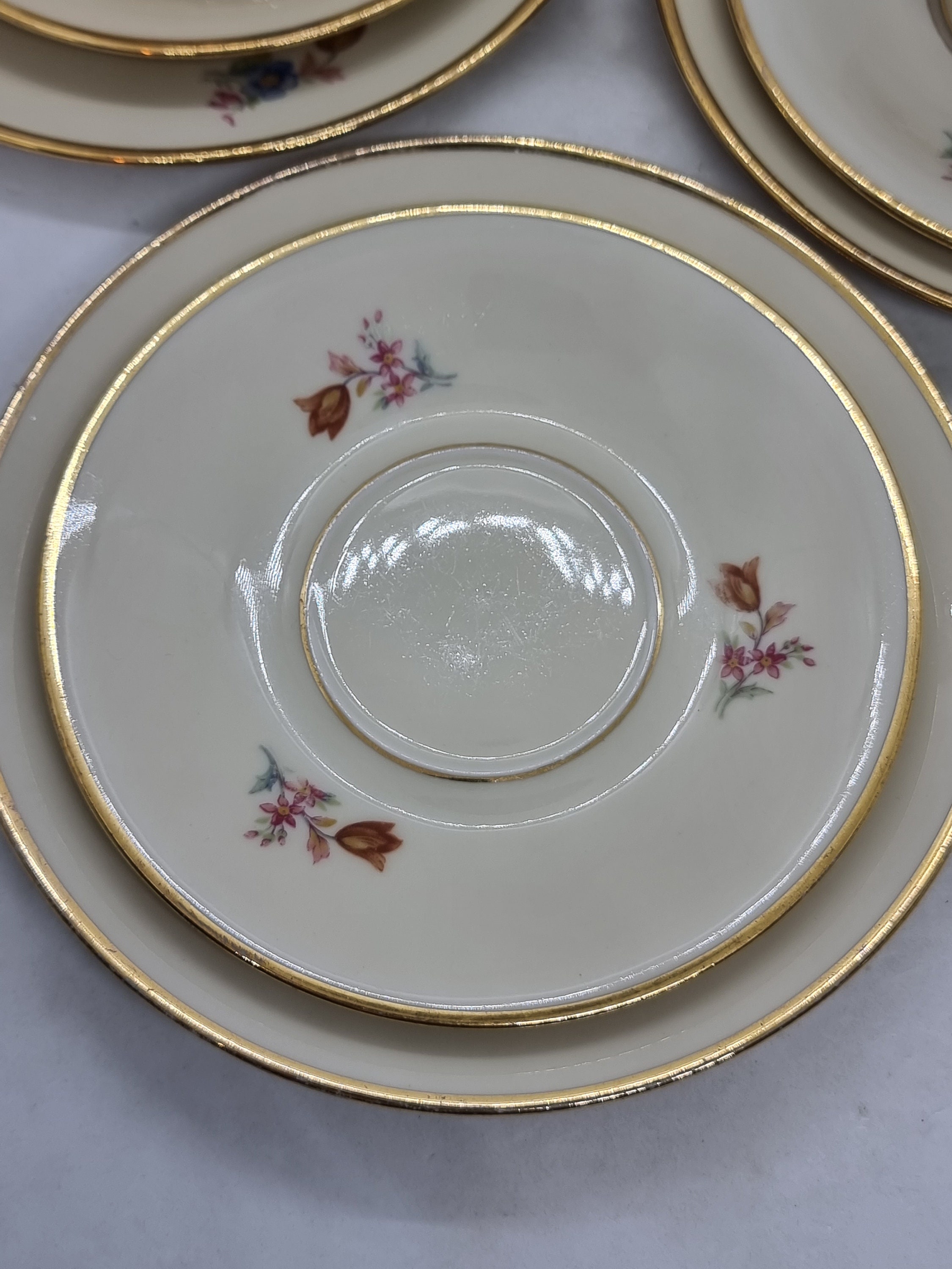 Vintage Kjøbenhavns Porcelains Maleri KPM Denmark Cups and Saucers