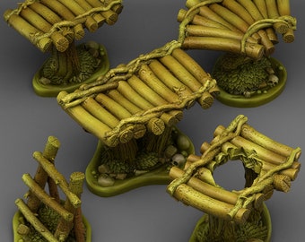 Swamp Modular Bridges (5 models) • Fantastic Plants and Rocks • by Print Your Monsters | Dungeons and Dragons | D&D| DnD |Tabletop Games