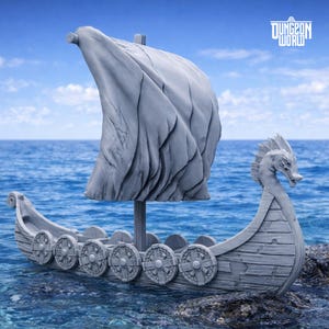 Viking Longship Terrain Ship Dungeons and Dragons Pathfinder 15mm 28mm 32mm